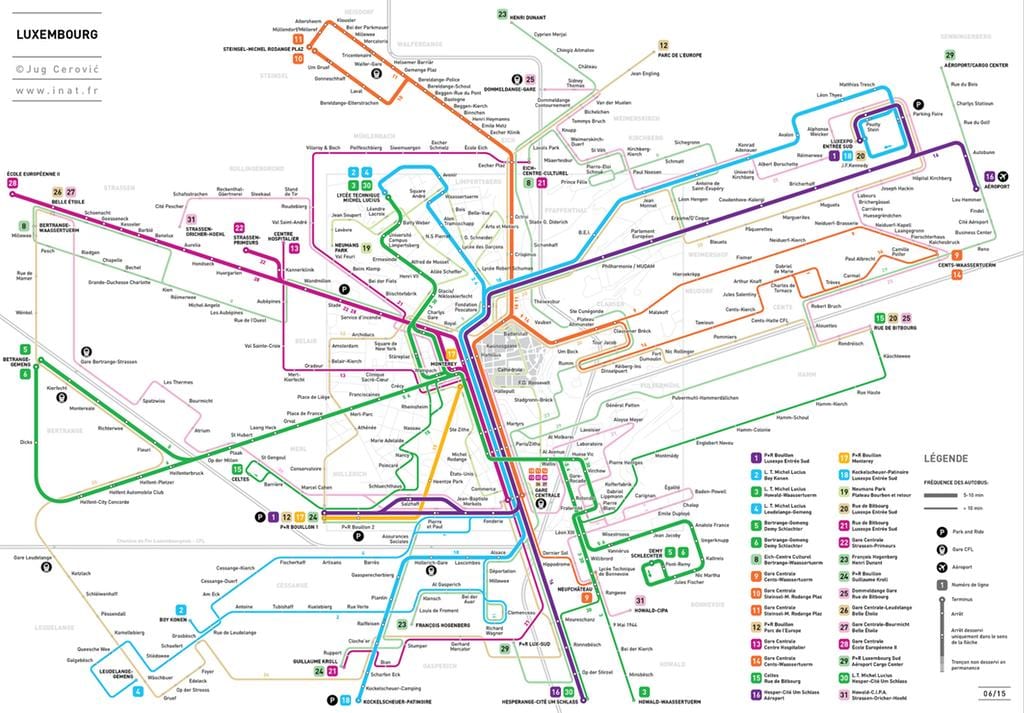 la carte de Luxembourg, métro