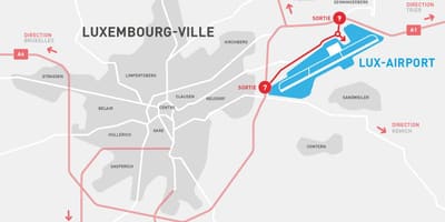 Carte de l'aéroport de Luxembourg
